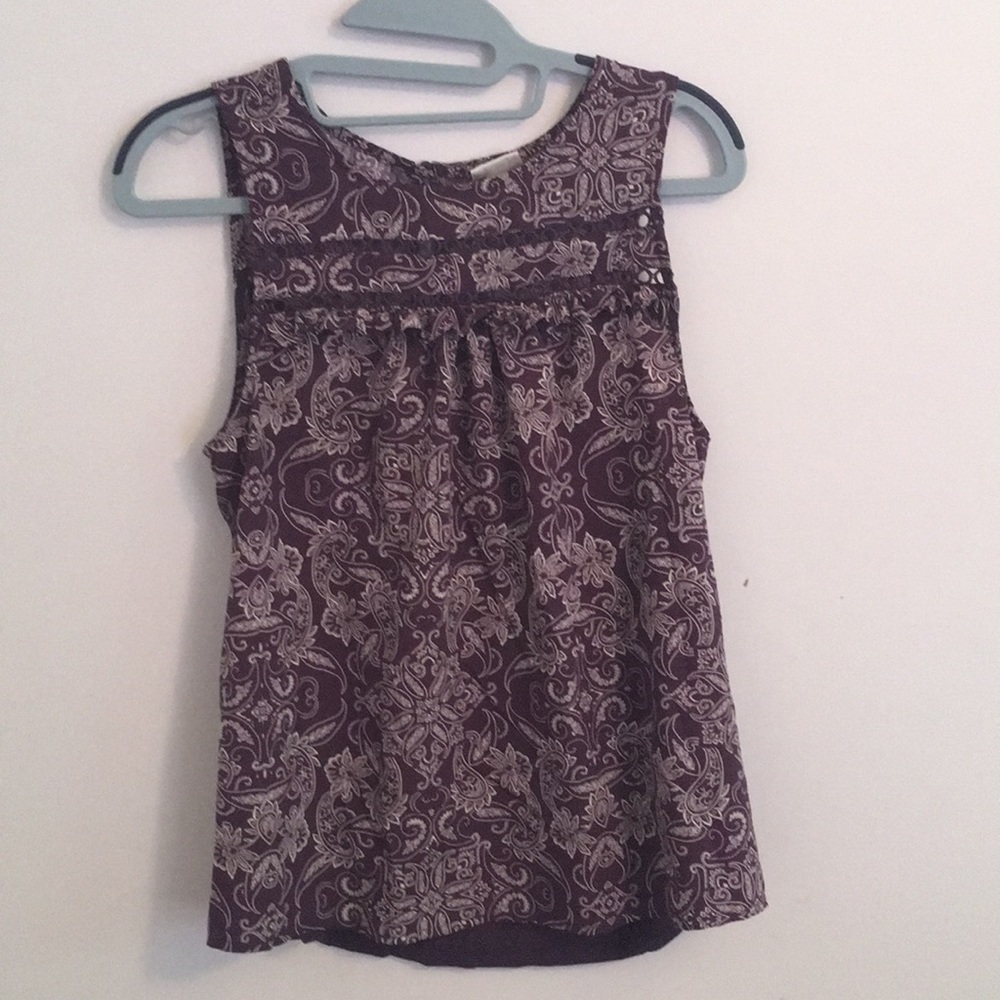 Purple and White Floral Tank Top